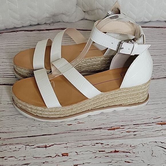 DOLCE VITA Croc Print White Wedge Size 9.5 - Picture 7 of 7